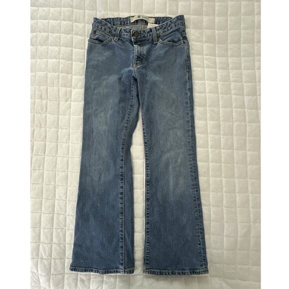 Vintage GAP Jeans Womens 2 Flare Stretch Medium Wash Low Rise Retro Y2K - Picture 1 of 12